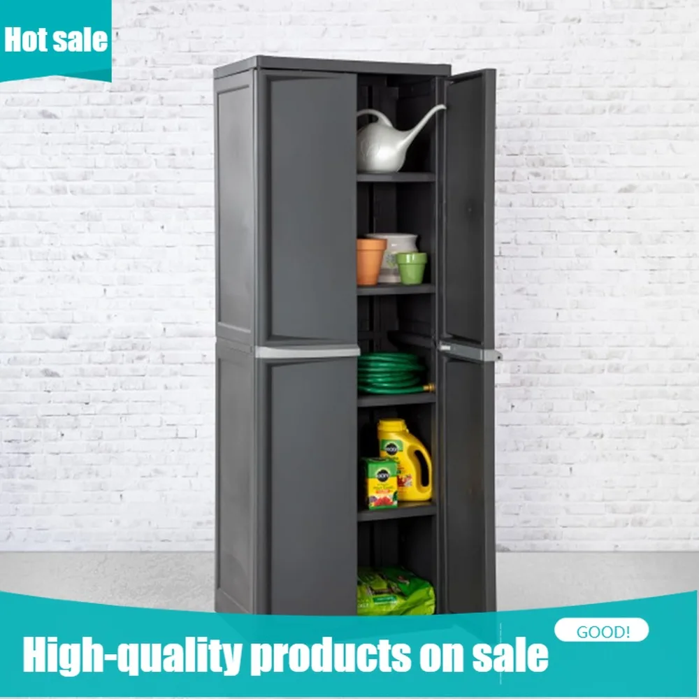 

BestsellerFirst to Own 4 shelf cabinet, lockable utility storage w/ adjustable shelves, gray - plastic shelving unit for organiz