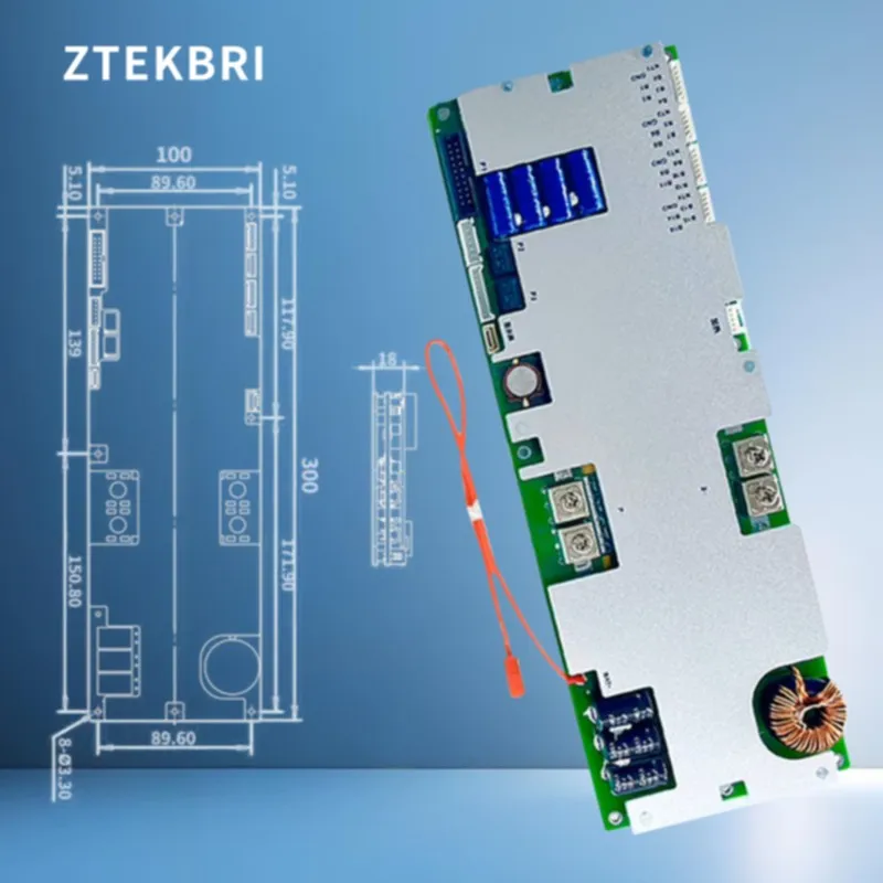 ZTEKBRI Homehold Lifepo4 بطارية ليثيوم أيون موازن نشط 1A الذكية BMS 3.8 بوصة شاشة LCD 16S 48V 100A 200A 150A #2