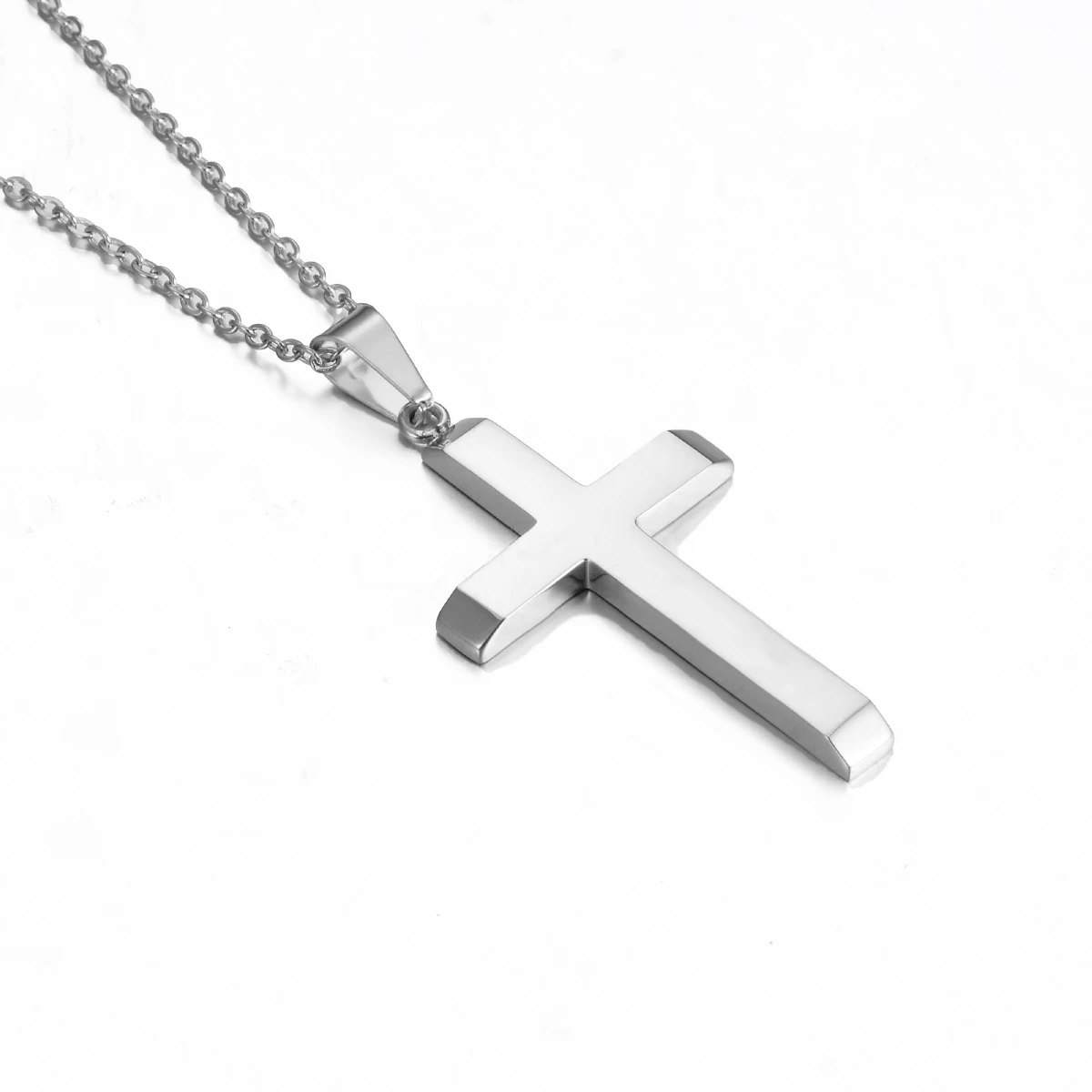 Stainless Steel Simply Religious Cross Pendant Necklace For Women Men Friends Fashion Jewelry Gift