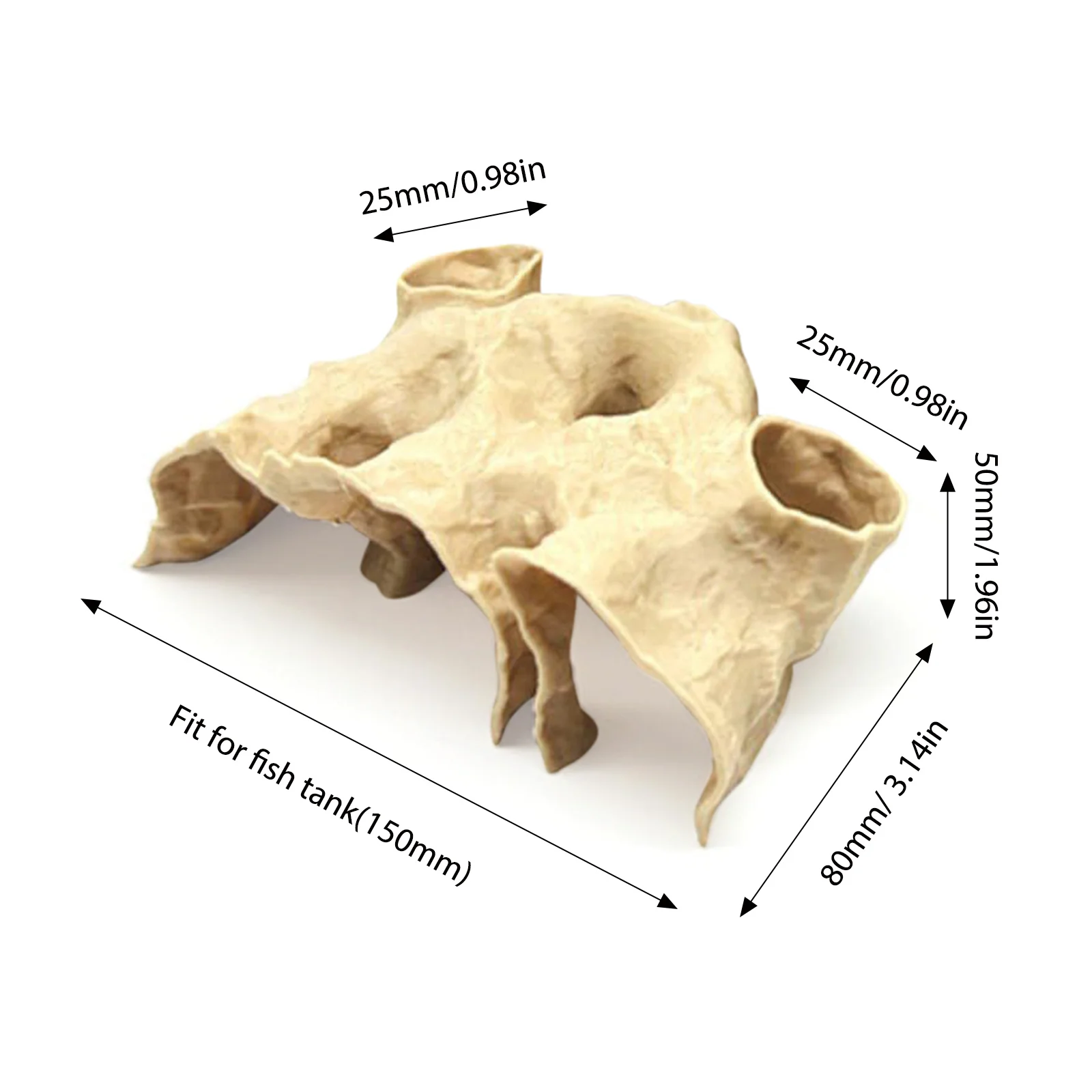 ديكور حوض السمك، زخرفة كهف نفق الحصى مع تصميم منحنى طبيعي لتعزيز موائل خزان الأسماك