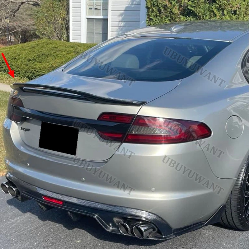 Für Jaguar XF XFL XFR XFR-S X260 2008-2023 Carbonfaser-Kofferraumspoiler Flügel Heckklappe Groß