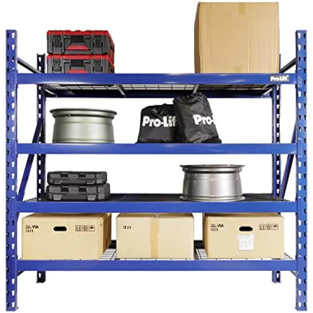 2023 Pro-Lift Garage Storage Shelves - Heavy Duty 4-Tier Adjustable Metal Wire Shelving Units with 8000 Lbs Total Capacity