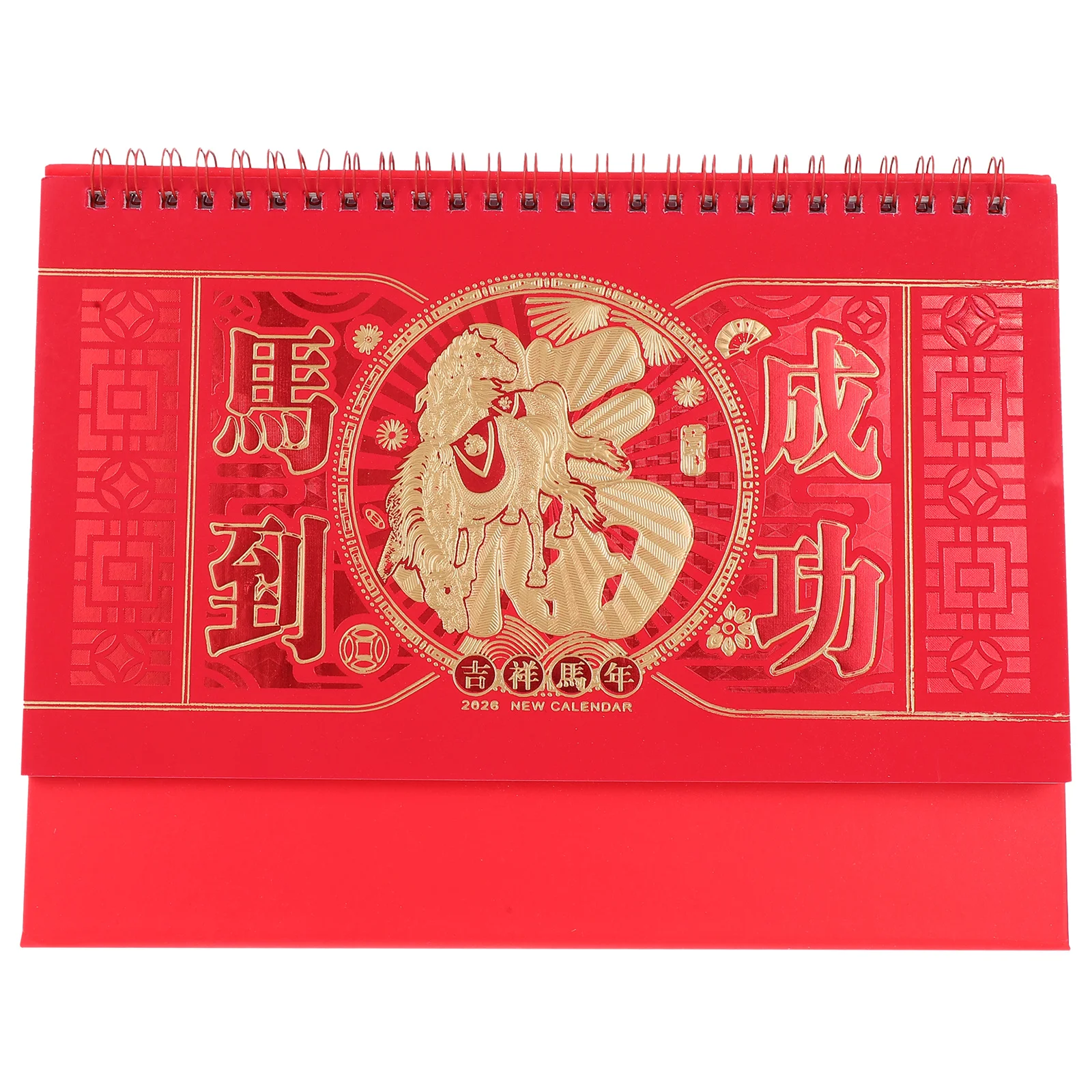 

Horse Year Calendar 2026 Red Desktop Standing Flip Calendar Thick Paper High Definition Printing Memo Pad For Home Office School