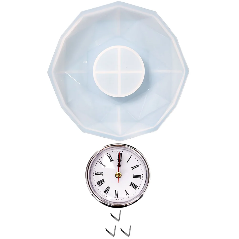 

Polygonal Clock Mold Shaped Casting Silicone Resin Epoxy Moulds Craft Non Stick