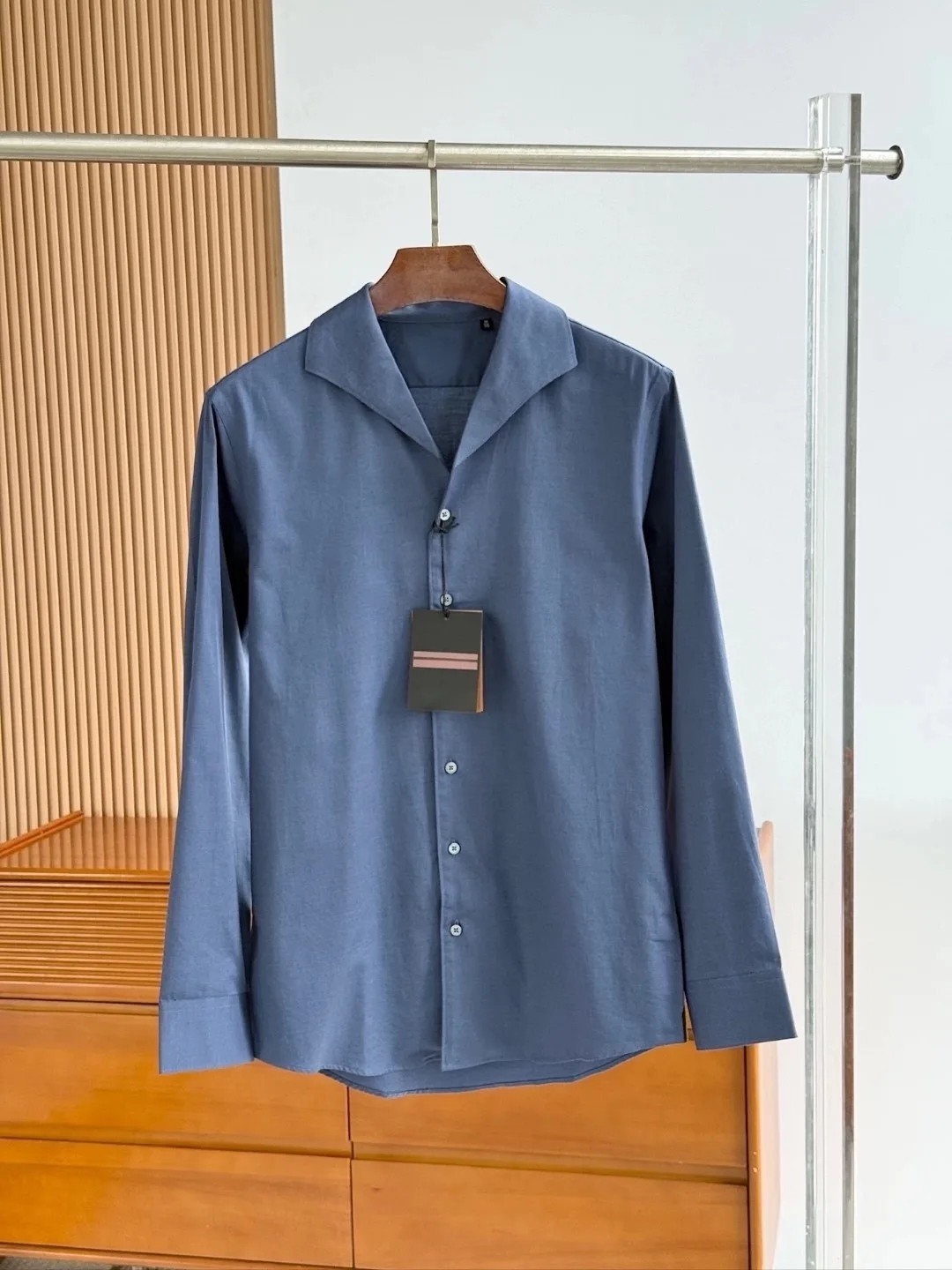 Faionable Busin الرجال طويل Sve irt 2025 الخريف الشتاء جديد Sle بسيط التطريز الكوبية طوق لباس غير رسمي للرجال