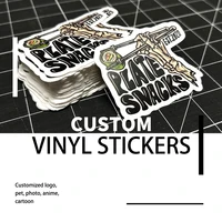 Pegatinas impermeables personalizadas, logotipo de vinilo de PVC, diseño de dibujos animados, marca decorativa, corte de ordenador portátil, pegatina personalizada, película brillante para negocios