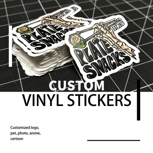 Pegatinas impermeables personalizadas, logotipo de vinilo de PVC, diseño de dibujos animados, marca decorativa, corte de ordenador portátil, pegatina personalizada, película brillante para negocios