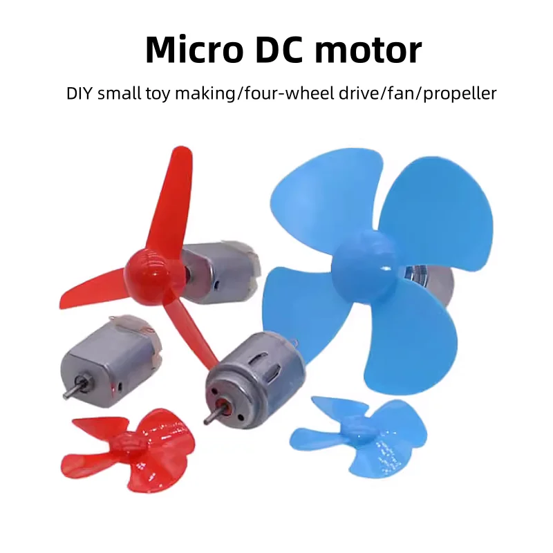 Micro DC 130/140/260/300 Electric Motor DIY Technology Toy Making 4WD Fan Blade Propeller