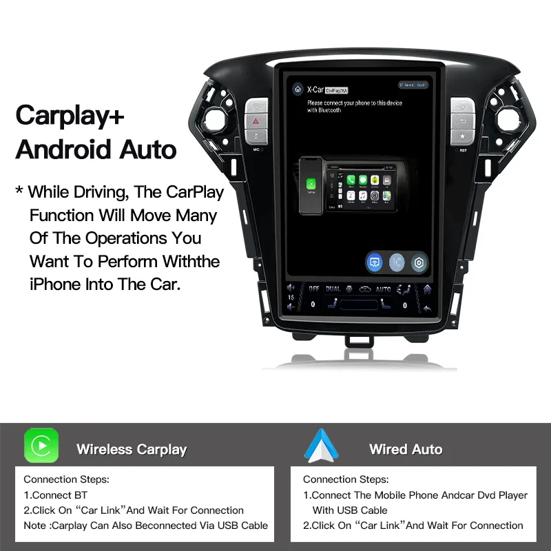 

Android 14 Автомобильный радиоприемник в стиле Tesla для Ford Focus 3 Mk 3 2012-2018 Мультимедийный видеоплеер 2Din Carplay Auto Stereo