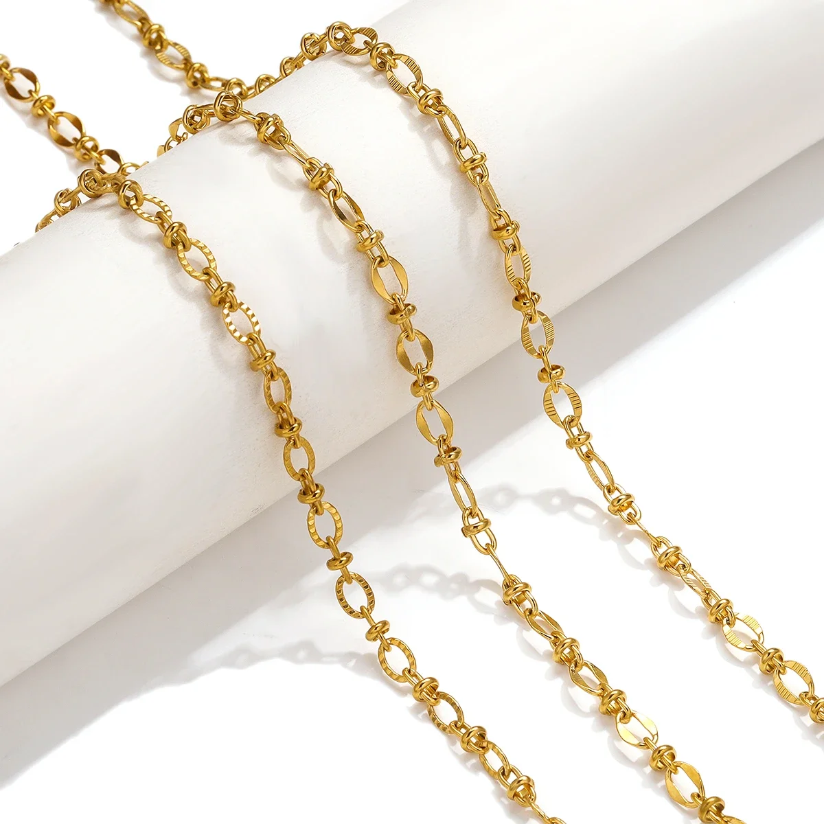 

1 Meter Stainless Steel 18K PVD Gold Plated Chunky Knot Chain DIY Handmade Necklace Bracelet Chains Jewelry Making Supplies