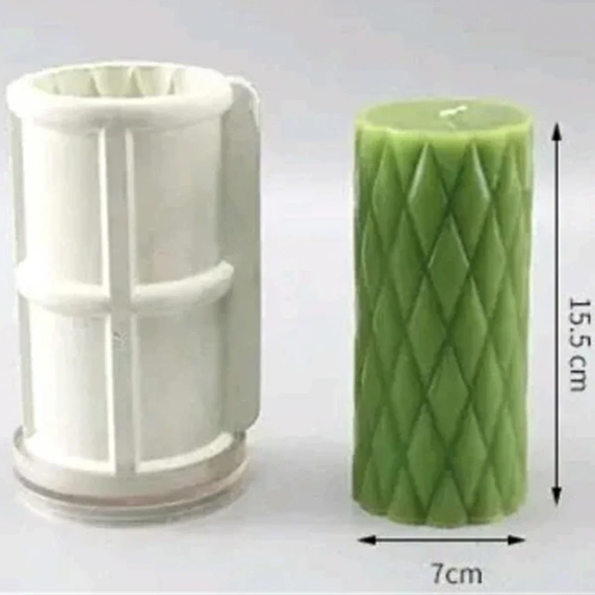 

6pcs Diamond Cylindrical Candle Mold