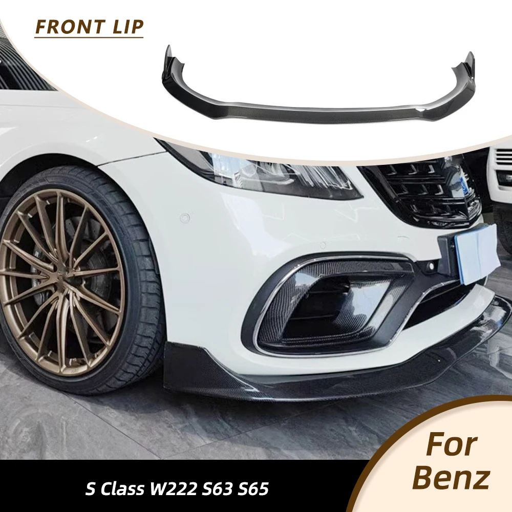 

Передний бампер автомобиля для Mercedes Benz W222 S63 S65 AMG 2018-2021, нижний спойлер переднего бампера, защита бампера из углеродного волокна