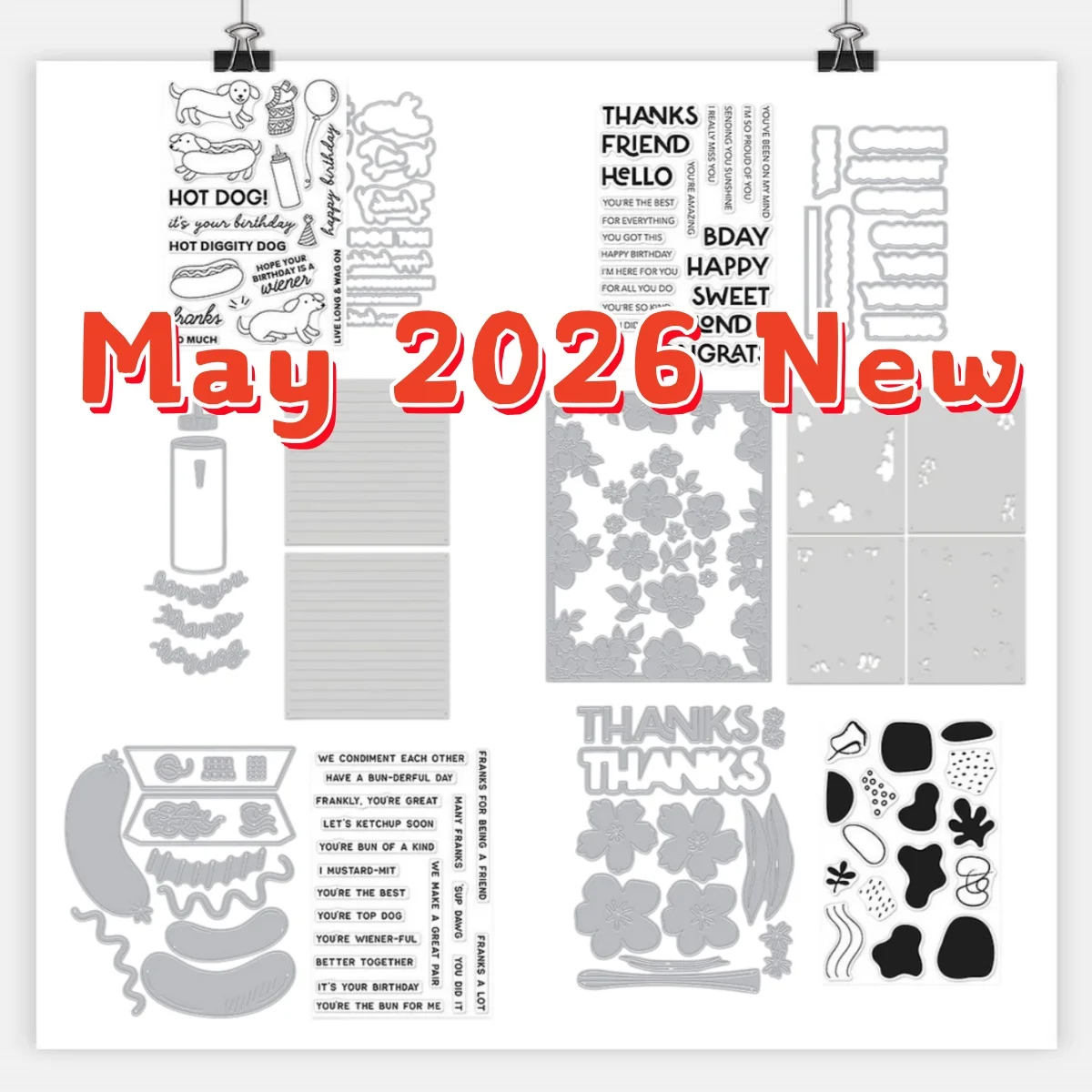 Mayo 2026 Coney Club Troqueles de corte de metal, Sellos transparentes y Plantillas para manualidades DIY, decoración de álbumes de recortes y suministros de plantillas de repujado