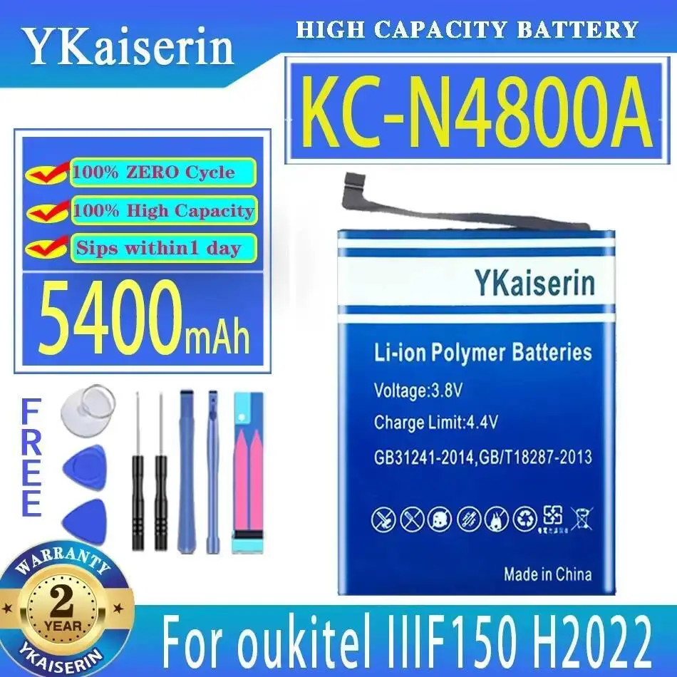 

YKaiserin 5400mAh Replacement Battery KC-N4800A KCN4800A For oukitel IIIF150 H2022 Mobile Phone Batteries