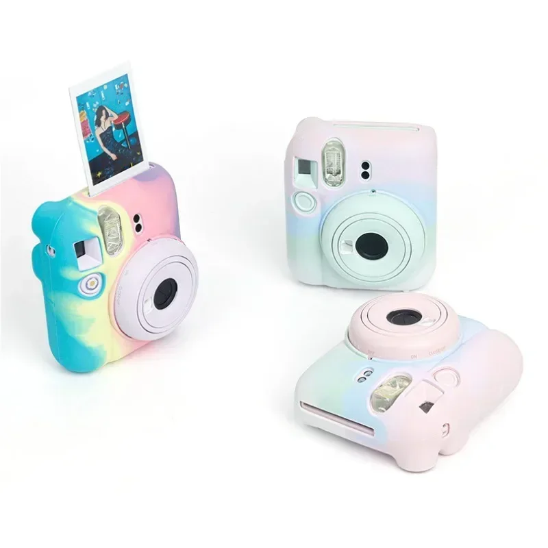 Rainbow Candy Color Camera Case for Instax Mini 12 Instant Soft Silicone Protective Cover for Fujifilm Instax Mini 12 Accessory