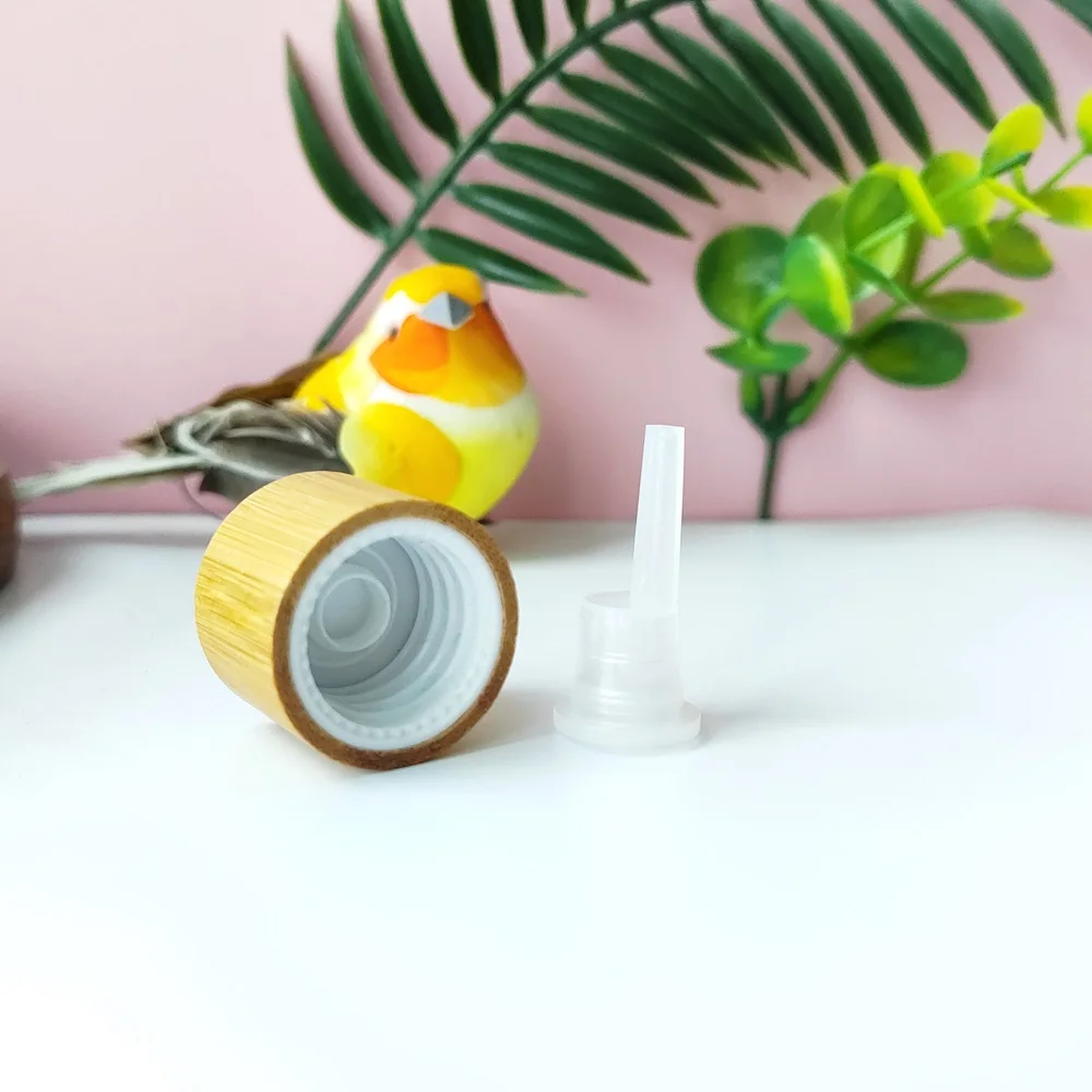 

18mm Bamoo screw cap 18mm bamboo screw cap 500ml clear PET plastic jar 180ml clear glass bottles with Dark