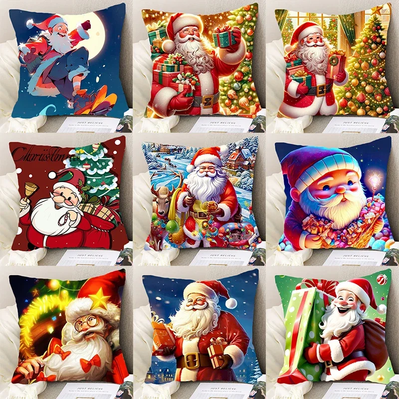 Christmas Day Pillowcase, Living Room Sofa Cushion Cover, Bedroom Bed, Car Pillow Cover, Home Decoration