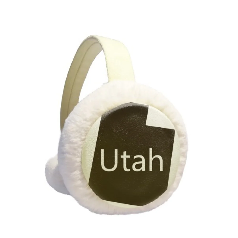 

Utah The United States Of America Map Winter Ear Warmer Cable Knit Furry Fleece Earmuff Outdoor