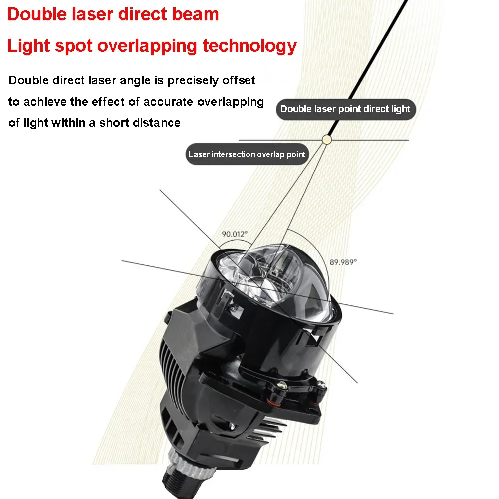 72W 6000K Hyperboloid Bi LED Projector Lens Matrix Auxliary LED Lights Auto Projector 3inch Headlight Lenses Lamps Car