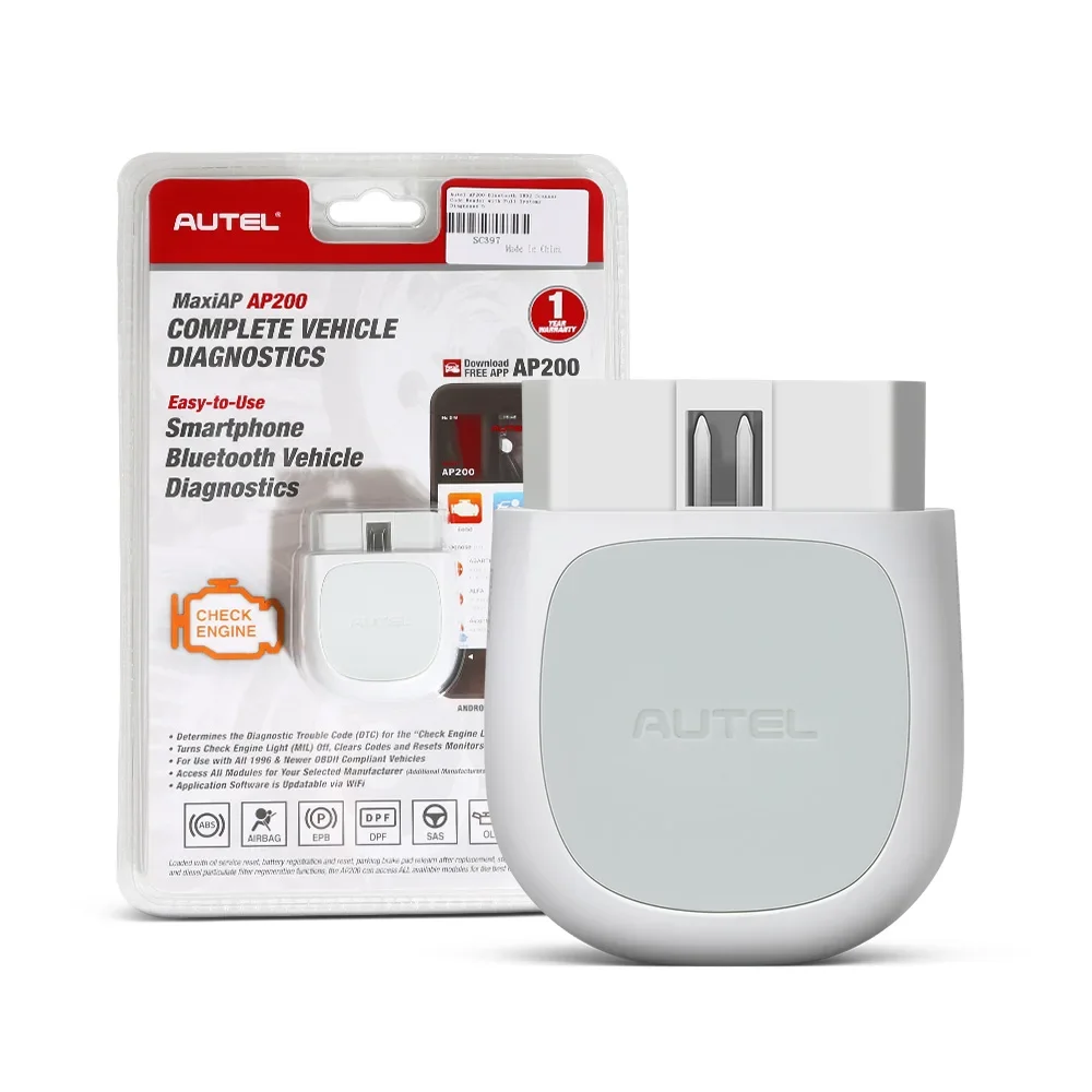 Autel MaxiAP AP200 Bluetooth Full Systems TPMS Check Engine Light  Code Reader OBD2 Scanner Car Diagnostic Tool for Family DIYer