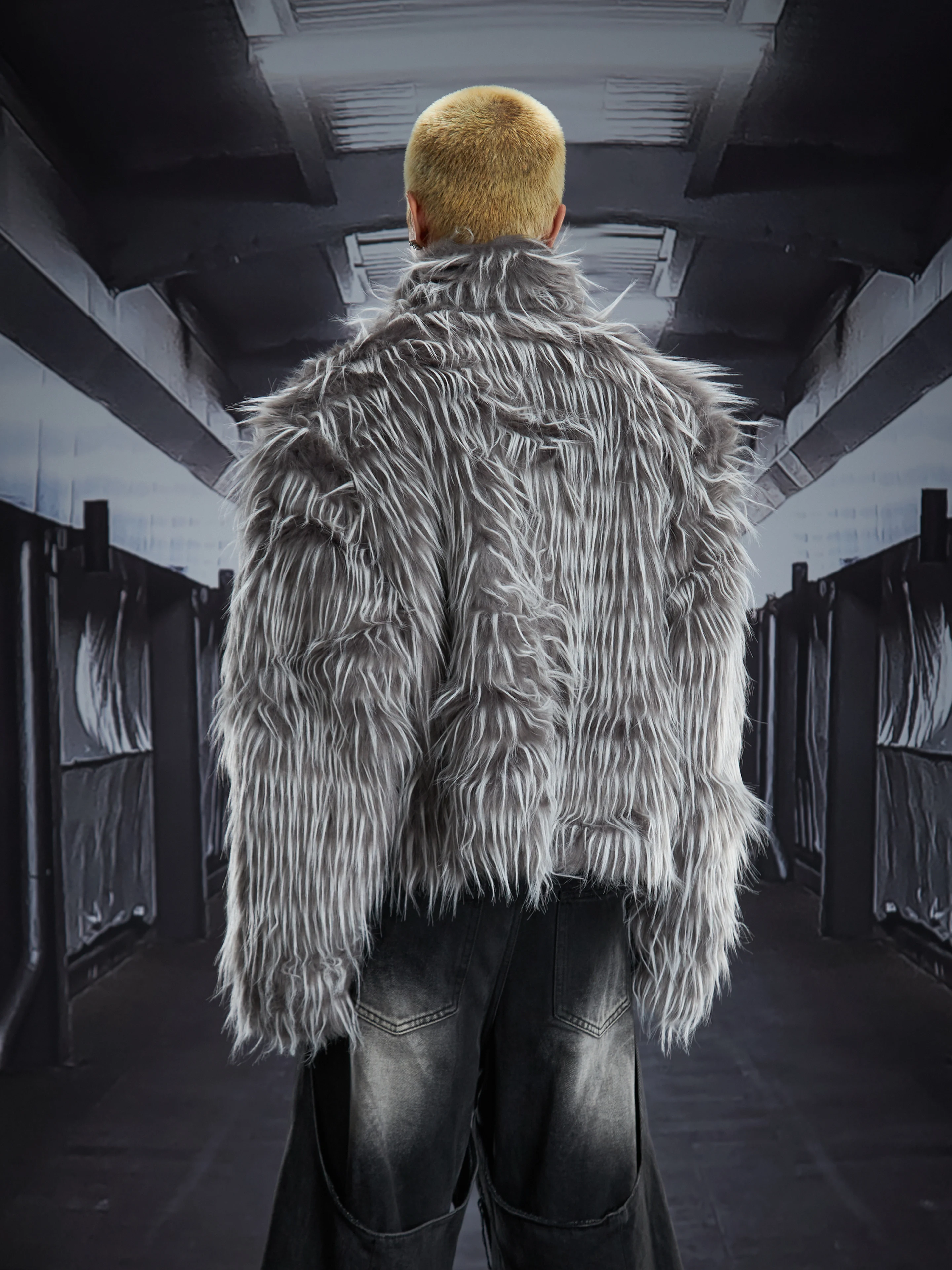 เสื้อโค้ทขนสั้นทรงหลวมสไตล์ดาร์ก Y2K สำหรับผู้ชาย ดีไซน์แนวซับคัลเจอร์  เหมาะสำหรับฤดูใบไม้ร่วงและฤดูหนาว เนื้อผ้าหนา อุ่นสบาย สไตล์ลำลอง