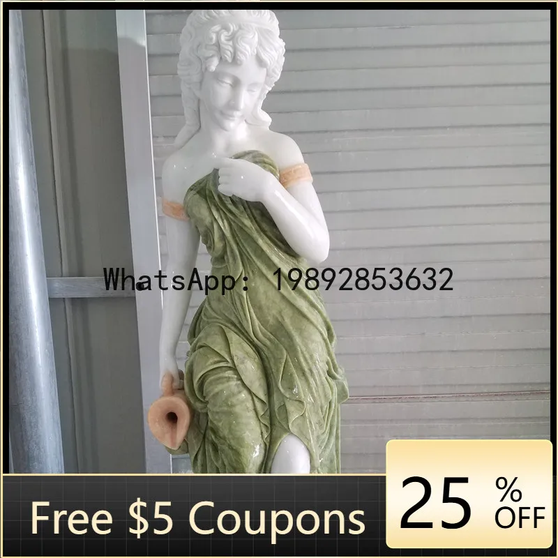 

Z4 Fountain Marble Carving European Style Figure Fountain Sculpture Landscape Garden Flowing Water Stone Carving Ornament