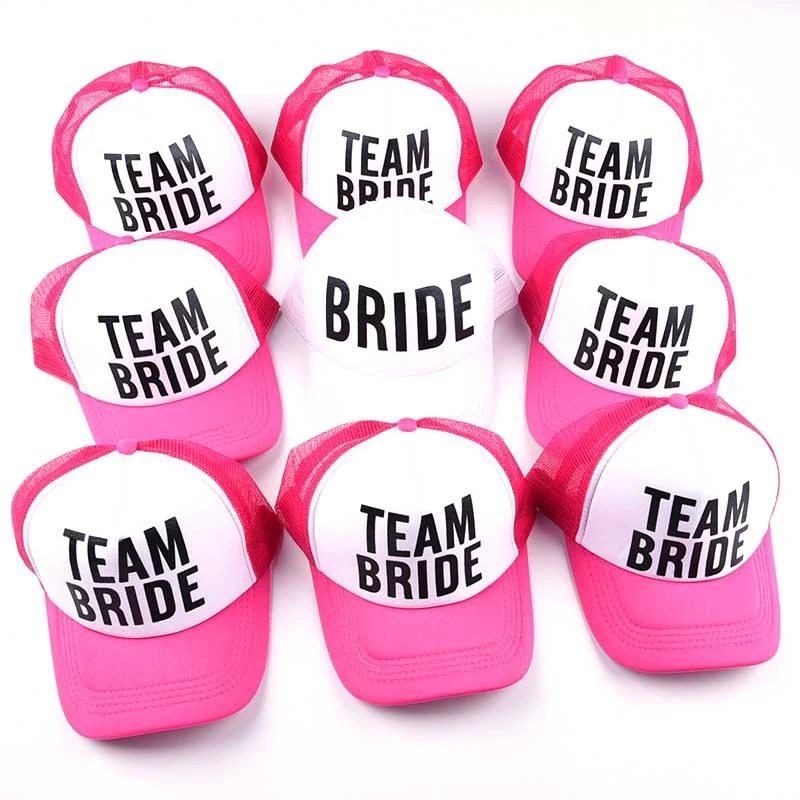BRIDE TEAM new product letter mesh baseball cap for woman girls wedding party bridal decoration beach sun protection caps