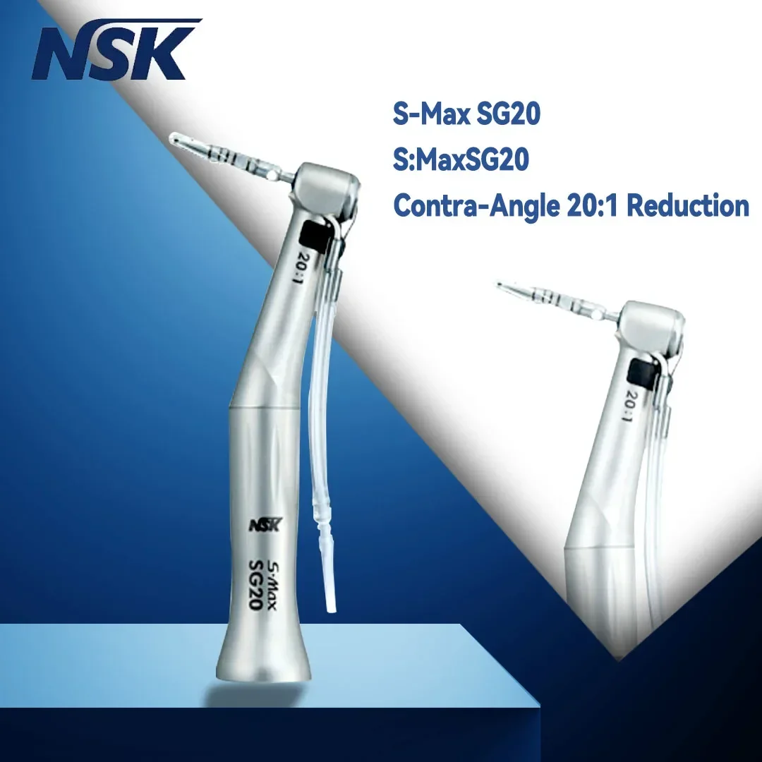 

NSK S.Max SG20 contraangulo Dental Low Speed Handpiece 20:1 Reduction Implant Surgery Contra Angle Handpiece Air Turbine