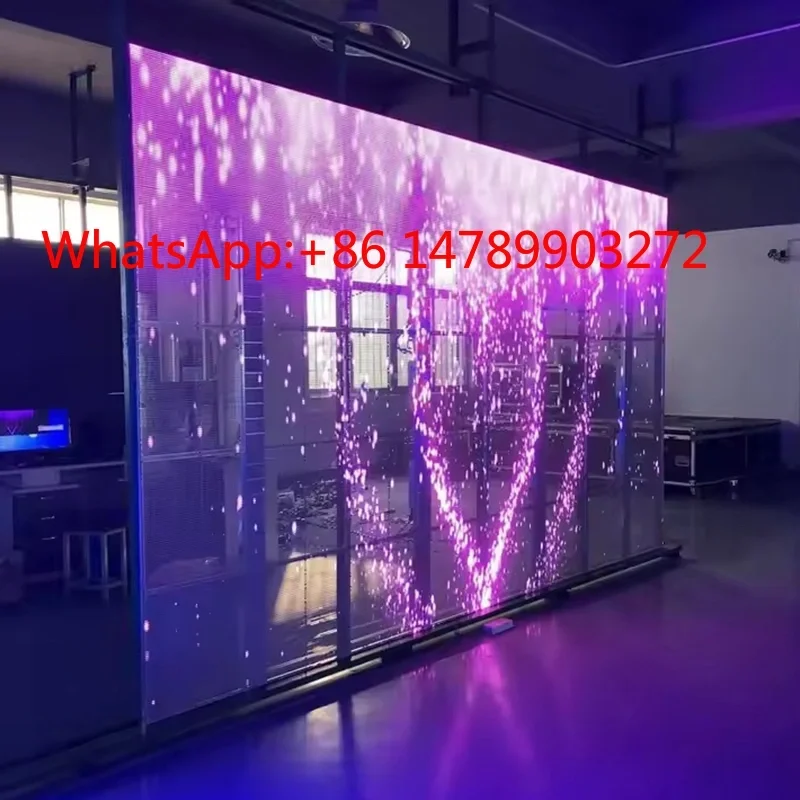 

P3.91 P7.8 Flexible Transparent LED Screen Shop Window Indoor Advertising Display Wall