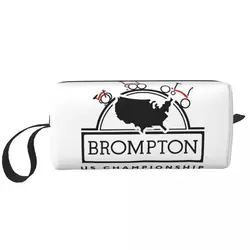 Fashion Bromptons Folding Bike Logo Travel Toiletry Bag for Women Makeup Cosmetic Bag Beauty Storage Dopp Kit