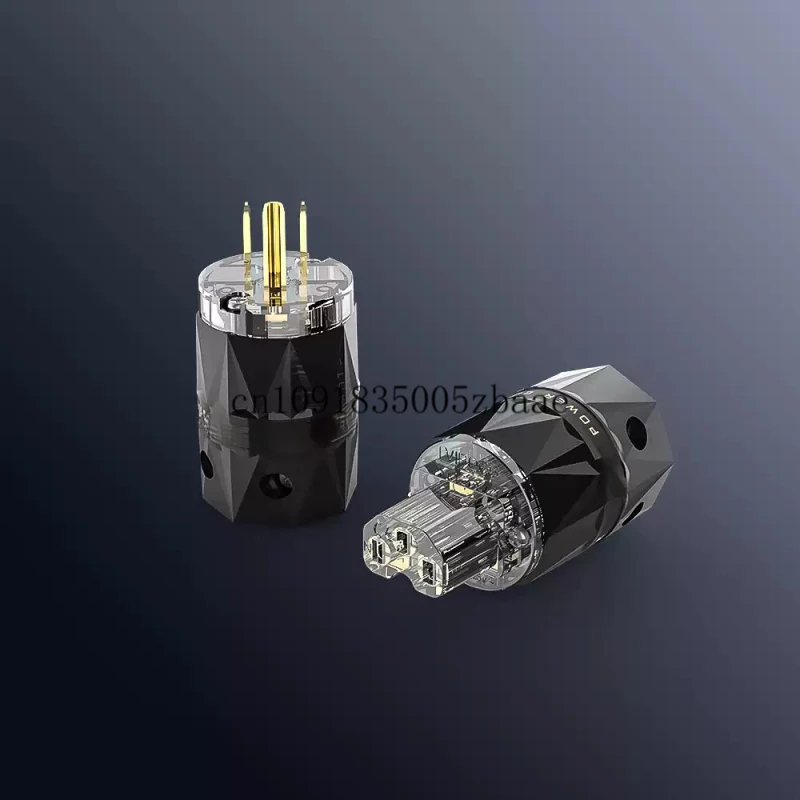 

For Viborg VM503G VF503G Pure Red Copper Gold Plated US Power Plug IEC Inlet HiFi Audio Connector