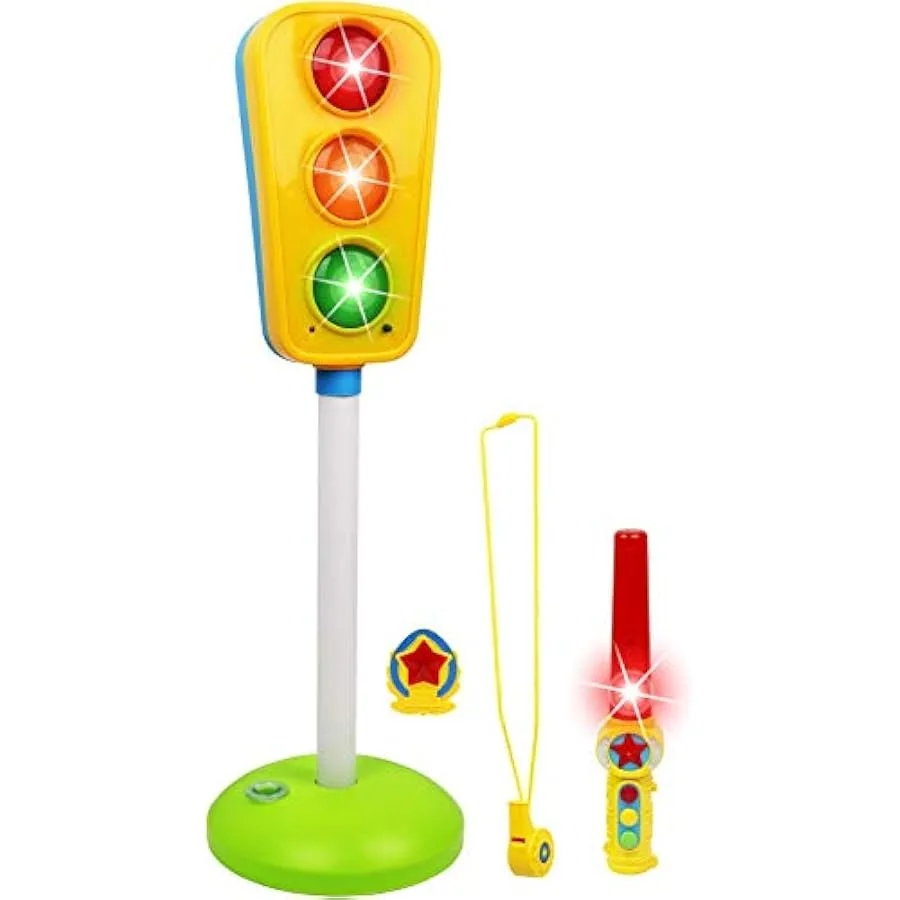 Kiddie Play Traffic Light Toy for Cars and Bikes with Lights and Sounds