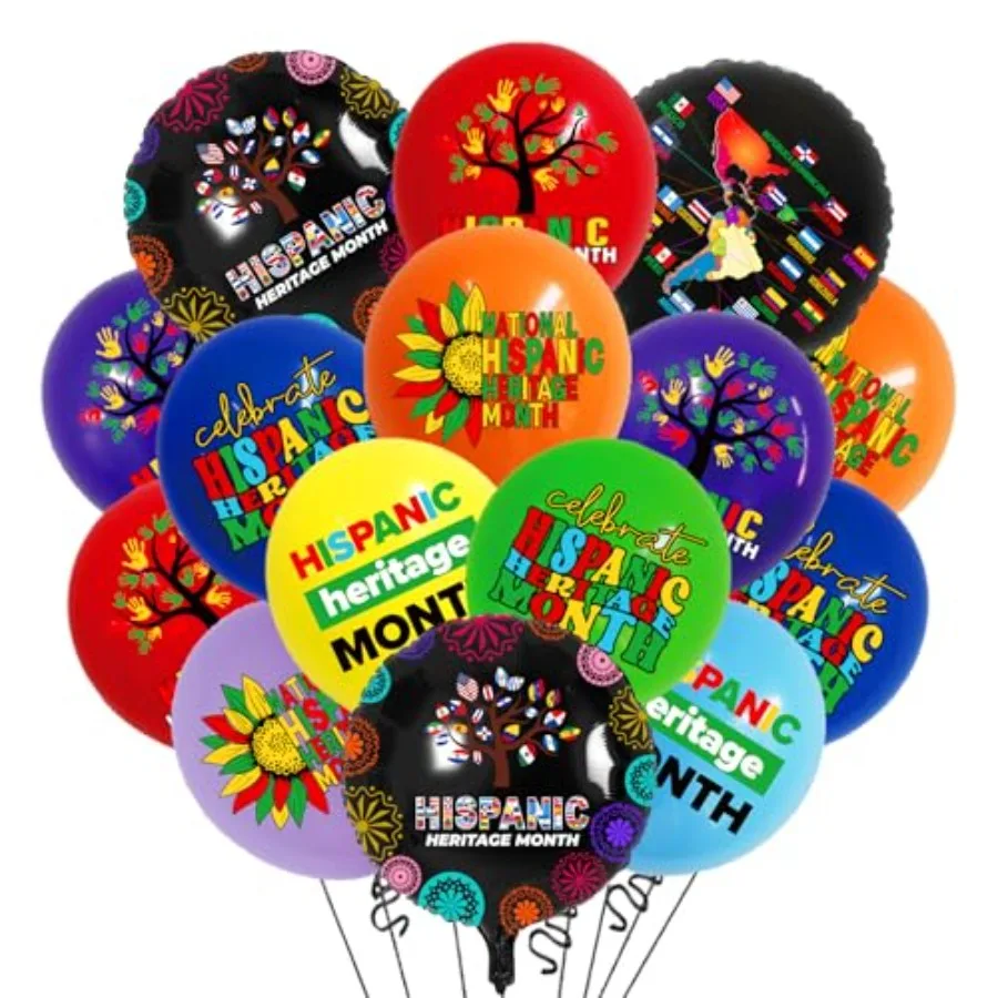 Ballons décoratifs du mois du patrimoine hispanique 24 pièces ballon du mois du patrimoine hispanique ballons du patrimoine hispanique latino-américain f