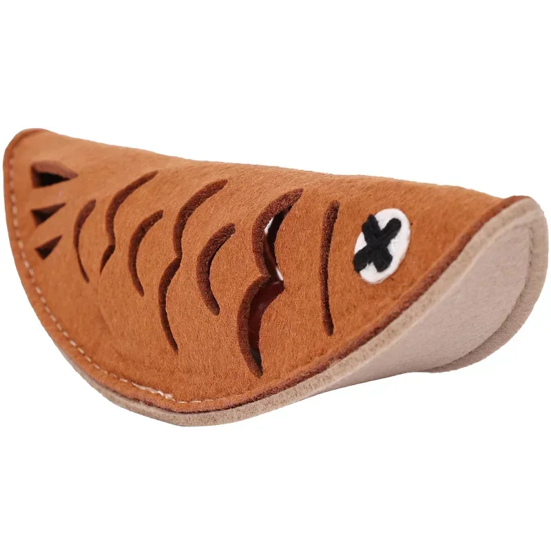 Funny Fish Shape Leaking Food Toy Bite-resistant Sniffing Puzzle Doll Tooth Cleaning Molar Toys For Dogs Cats