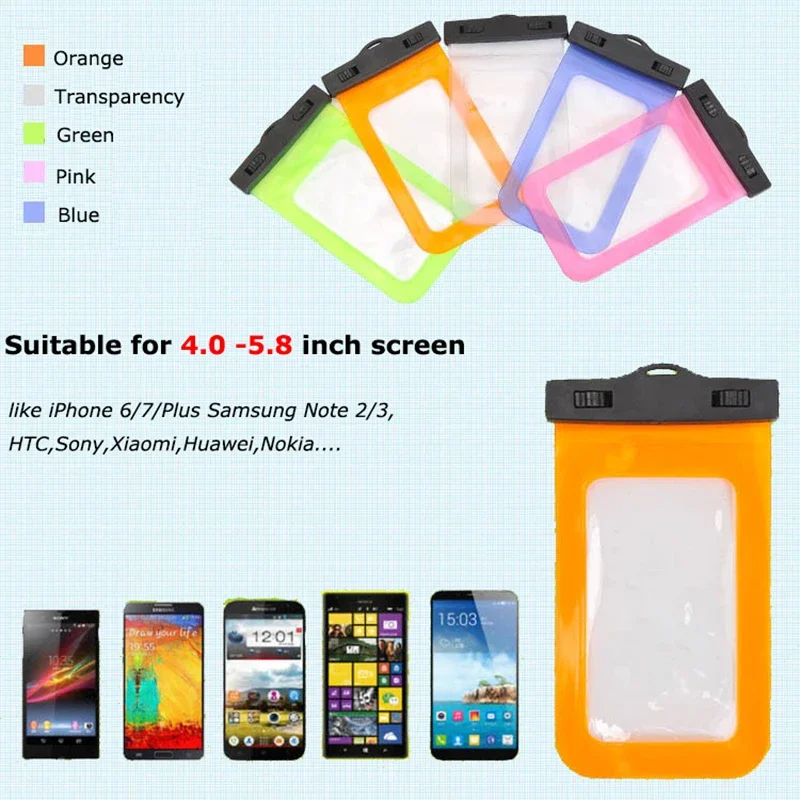 Waterproof Underwater Pouch Dry Bag Case Cover For iPhone Cell Phone Touchscreen smartphone colorful River Tracing bags