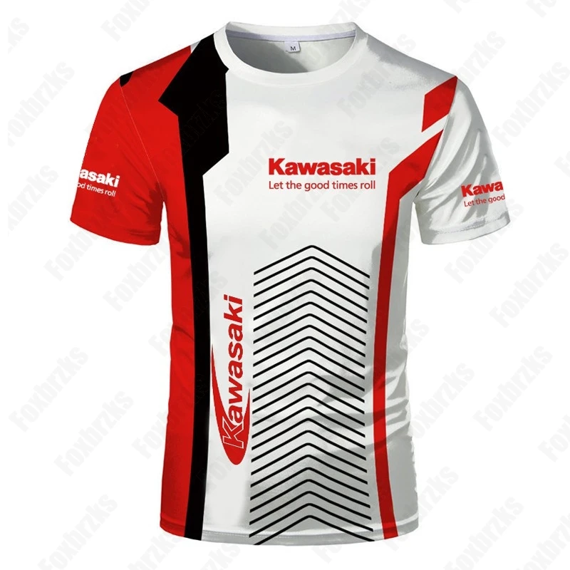 New Summer Kawasaki Team Motorcycle Riding T-Shirt Locomotive Factory Suit Racing Motorcycle 3D Printing KID/Adult Training Suit