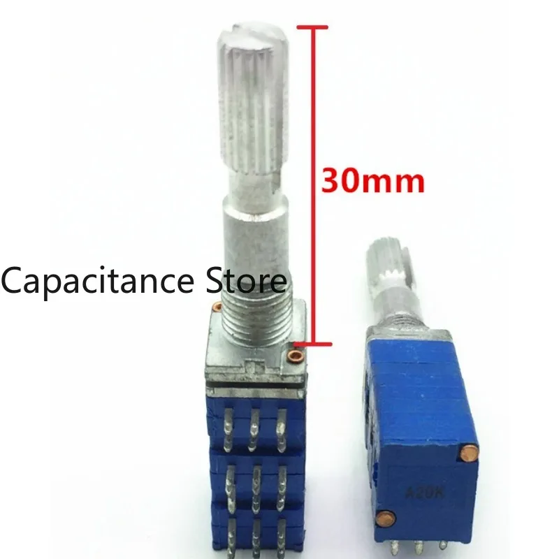 5PCS Type 09 Precision Potentiometer 6-in-18 pin A20K*6 axis length 30mm Volume 6-channel