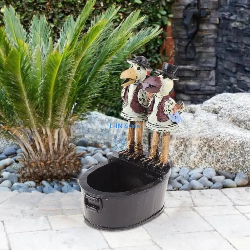 

Фонтан двор декор декор петух Кроу Сова течь вода фонтанная смола