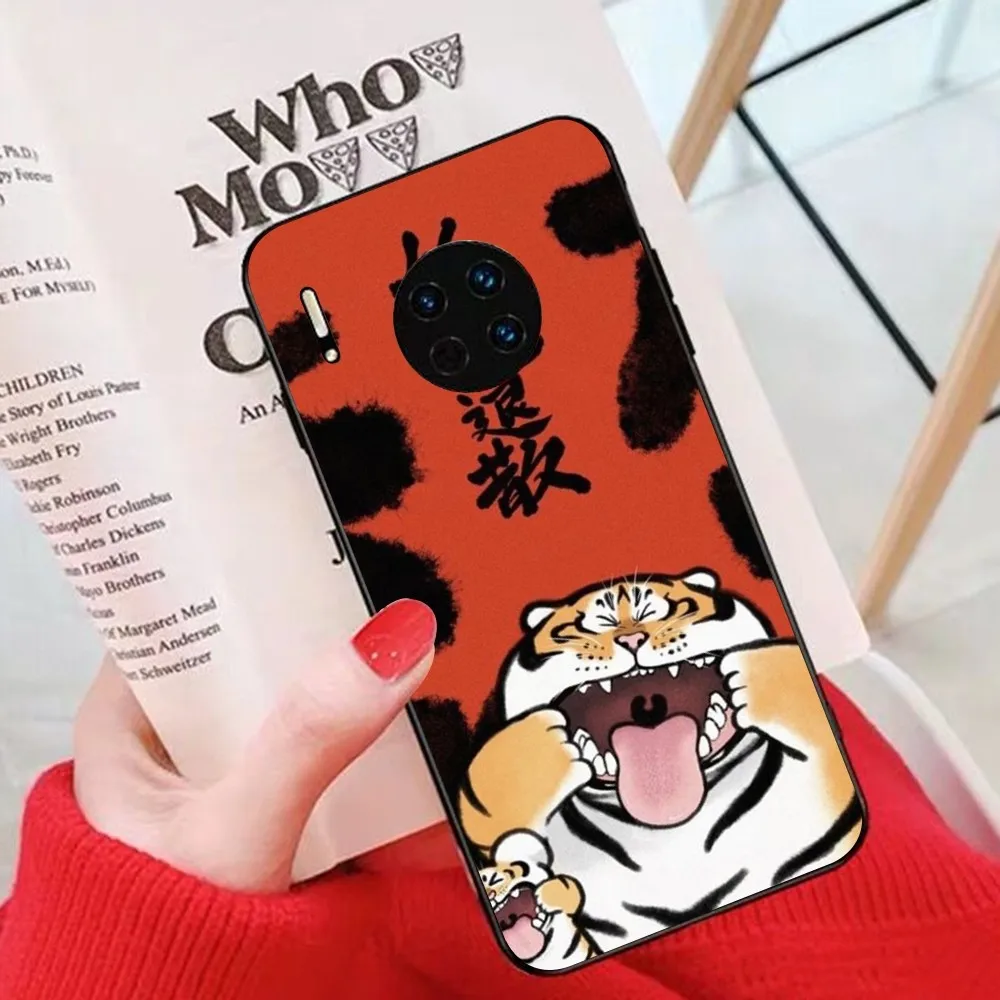 Cartoon Fat Tiger Phone Case For Huawei Mate 10 20 30 40 50 lite pro Nova 3 3i 5 6 SE 7 pro 7SE