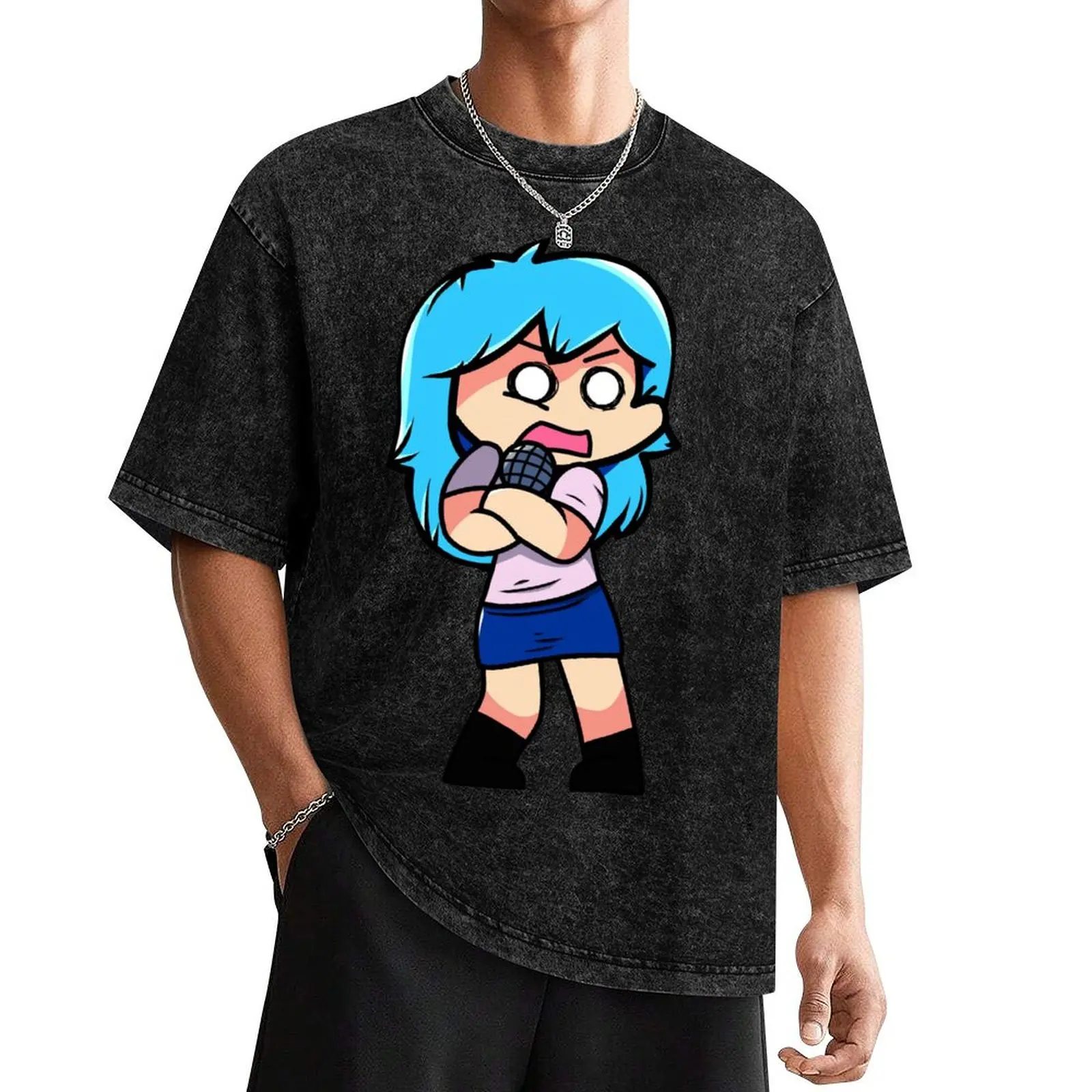 

Sky FNF mod character detailed version T-Shirt sports fans blue archive mens fashion