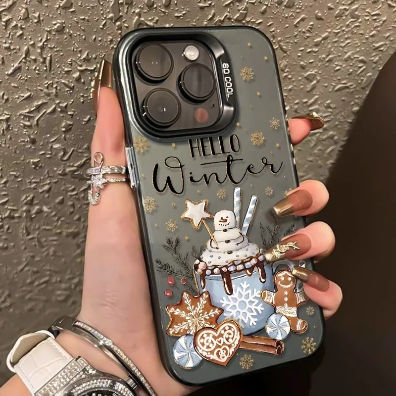 Funda de teléfono Hello Winter para iPhone 17 18 Pro Max 16 15 14 Plus 13 12 Mini 11 X XS XR 8 7, cubierta rígida de TPU a prueba de golpes.