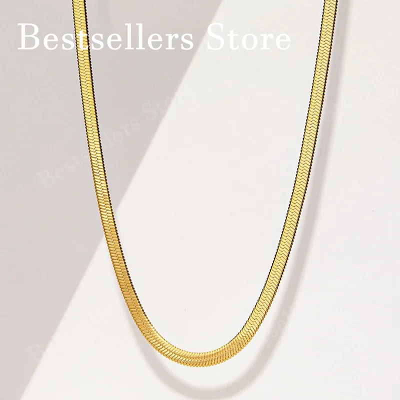 925 Sterling Silver 18K Gold Blade Chain Necklace