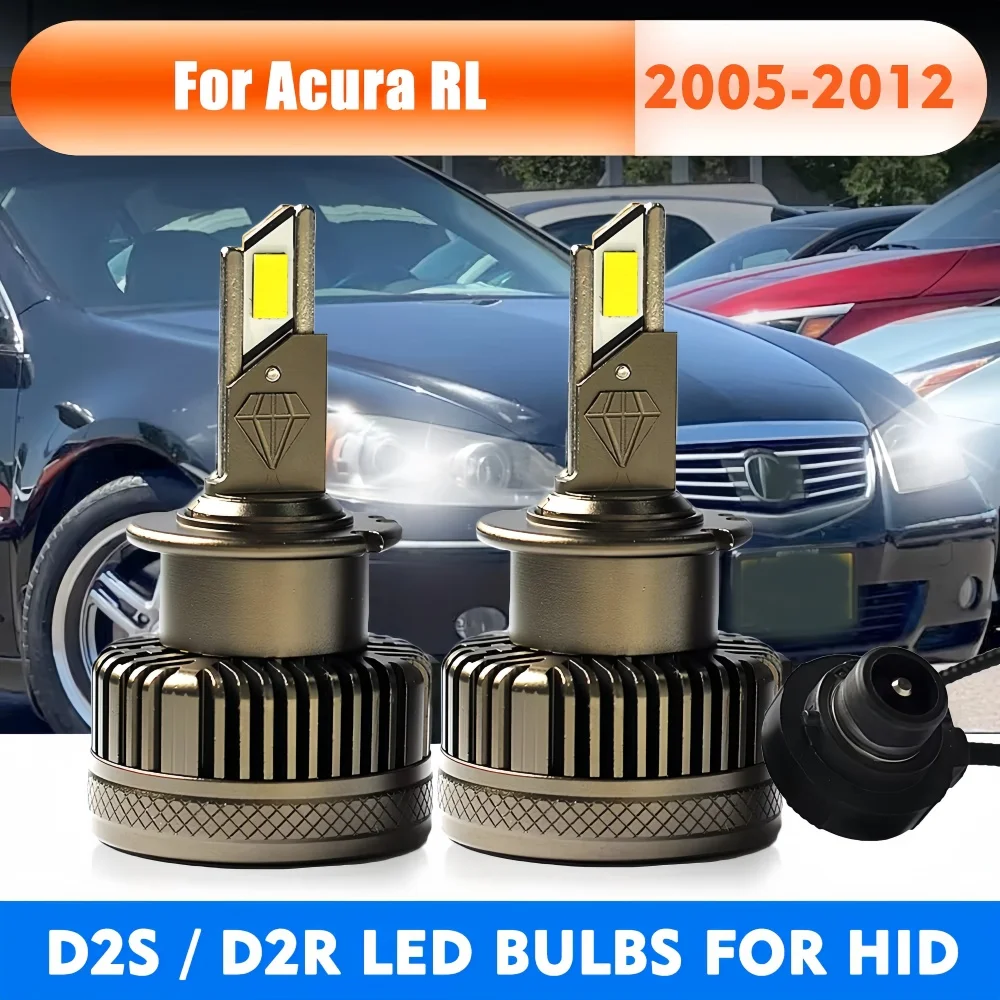 

D2S D2R LED Headlight Bulbs D2C Led Turbo Lights 6000K 55W Car Lights HID Xenon Conversion Kit For 2005-2012 Acura RL Plug&Play