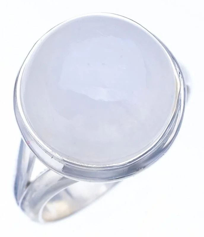 StarGems® Natural Moonstone Handmade 925 Sterling Silver Ring 6.25 F2750