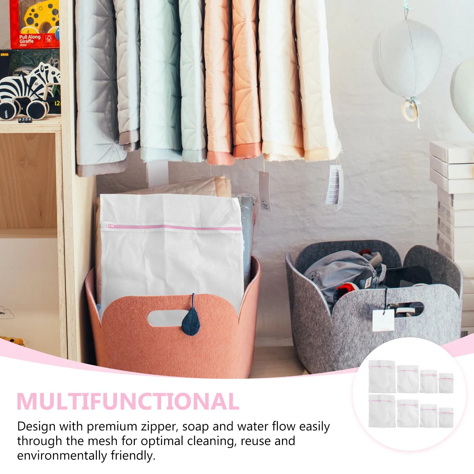 

8Pcs Premium Zipper Mesh Laundry Bags for Washer Dryer Keep Clothes in Order Laundry Bag Set Mesh Wash Bag Washing Bags