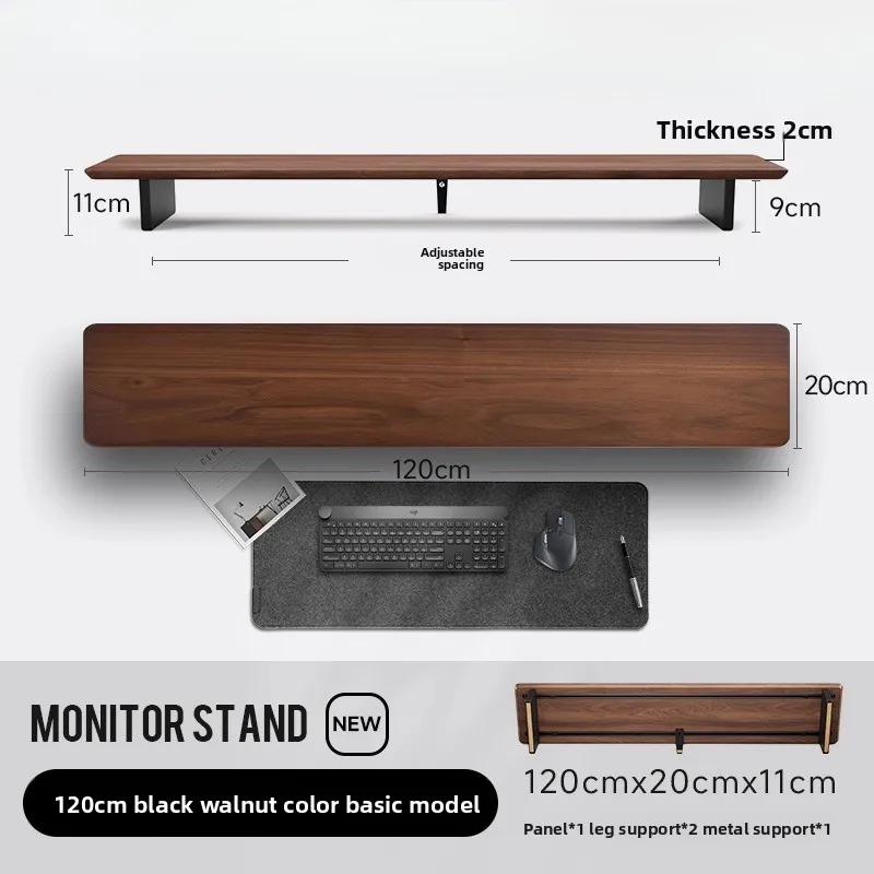 Z3Pro Monitor Stand Riser Solid Wood Desk Organizer Shelf Ergonomic Computer Screen Elevator Modular Computer Desk for Workplace