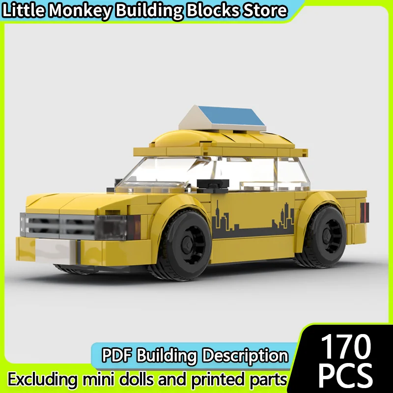 

Конструктор MOC: Модель городского автомобиля, классическое городское такси, 6-секционный модульный набор, технологичные детали, подарки для детей на праздники, игрушки для сборки