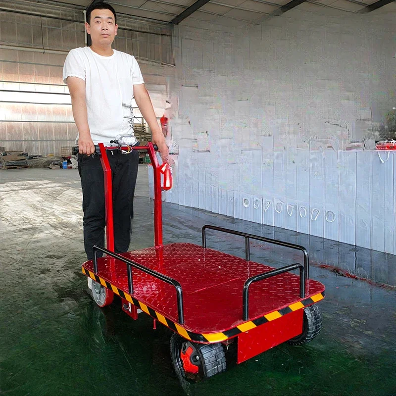 

Hand push electric flat truck, construction site transport truck, warehouse pull truck, elevator truck load king