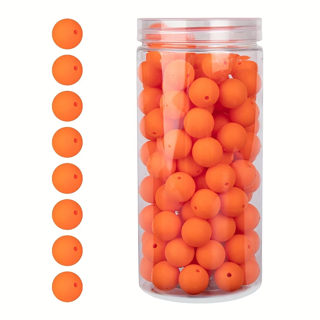 100 Stück/Box 12/15 mm Silikonperlen-Set für Schlüsselanhänger, Halskette, Armband, Umhängeband, Herstellung von runden Gummi-Silikon-Fokalperlen – Detail 30
