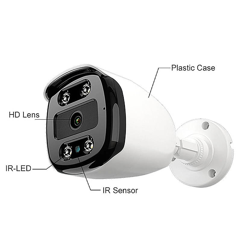 4K 8MP Security Cctv AHD Camera 5MP 24H Full Color Night Vision Array Luminous 4Led Coaxial Digital H265 Outdoor Waterproof IP66